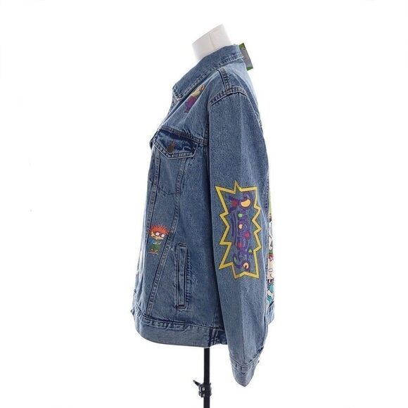 Nickelodeon Women's L Rugrats Long Sleeve Button Blue Jean Jacket Born in the 90 - Picture 5 of 9
